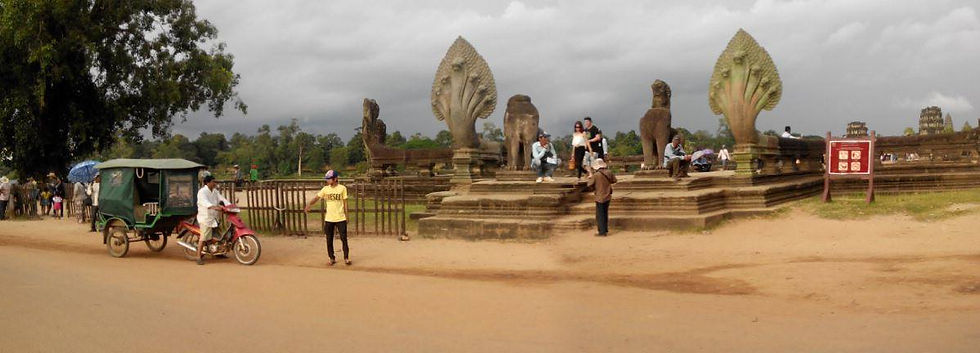 Entrance to the first temple. the Angkor Wat.
