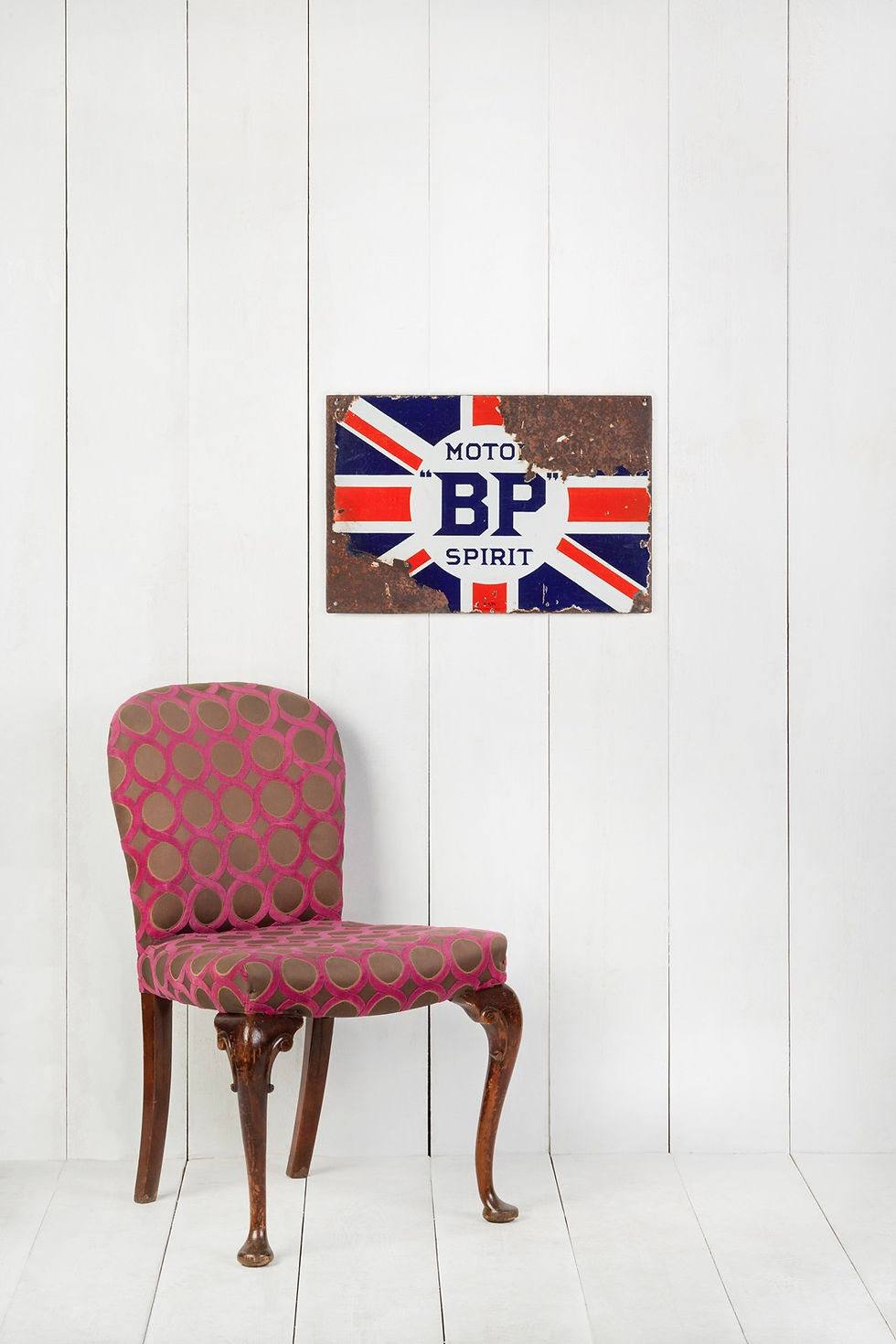 Thumbnail: WORN, BUT ICONIC BP MOTOR SPIRIT ENAMEL SIGN