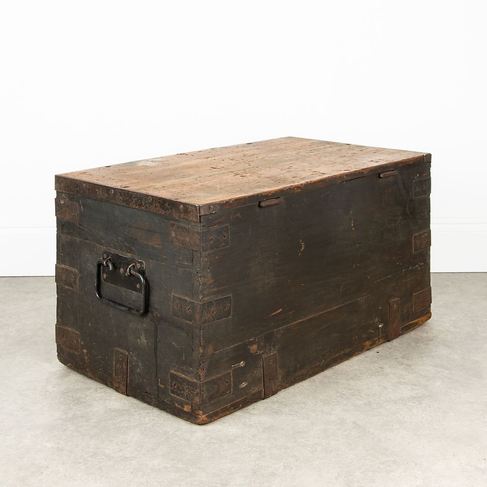Thumbnail: ANTIQUE PINE TRUNK / BLANKET BOX