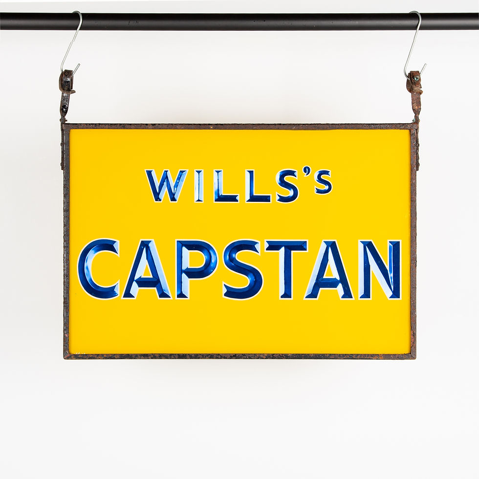 Thumbnail: DOUBLE-SIDED GLASS WILLS'S CAPSTAN HANGING SIGN