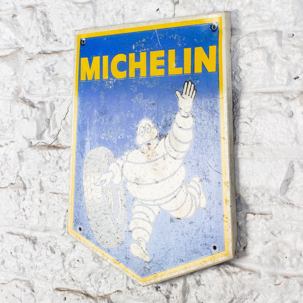 Thumbnail: SMALL VINTAGE TIN MICHELIN TYRES SHIELD SIGN
