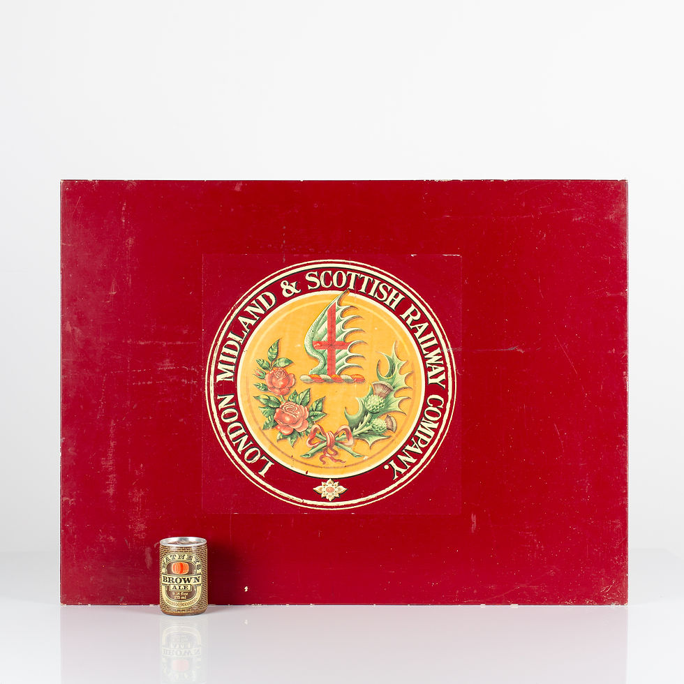 Thumbnail: LONDON, MIDLAND & SCOTTISH RAILWAY CO. (LMS) CREST ON WOODEN PANEL