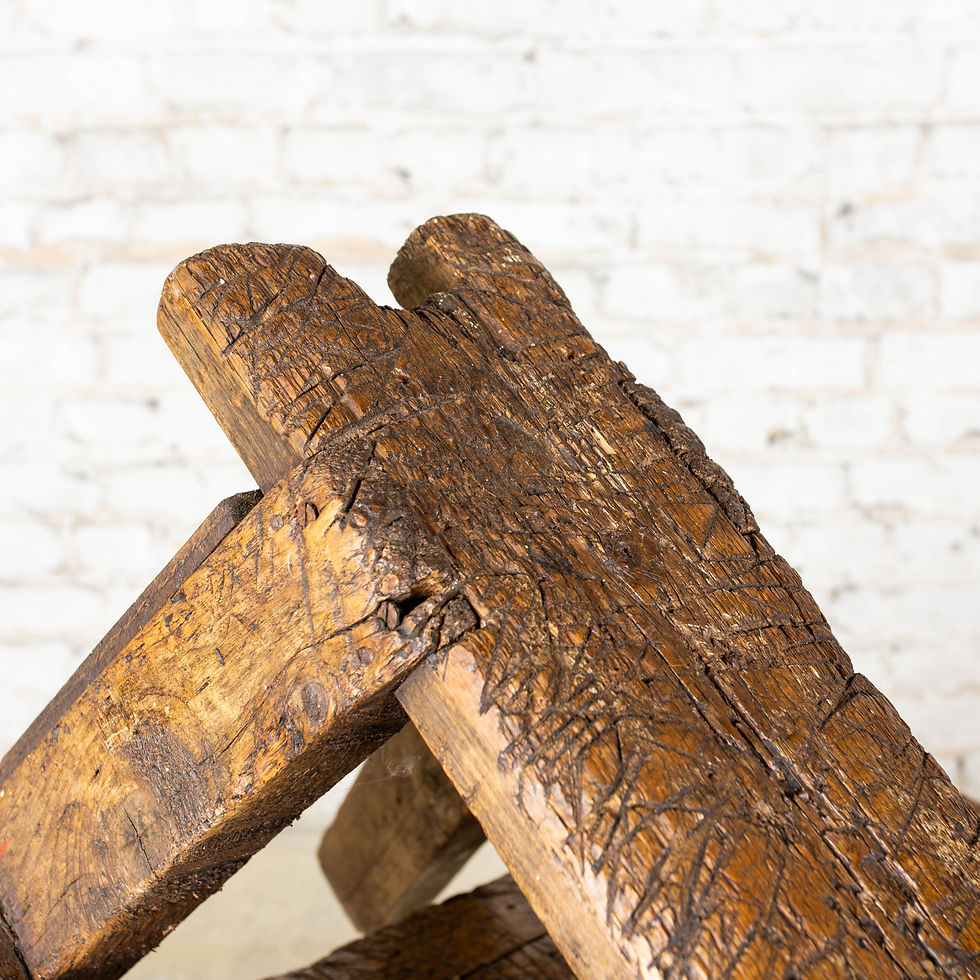 Thumbnail: CHARACTERFUL PAIR OF VINTAGE SAW HORSES / TRESTLES