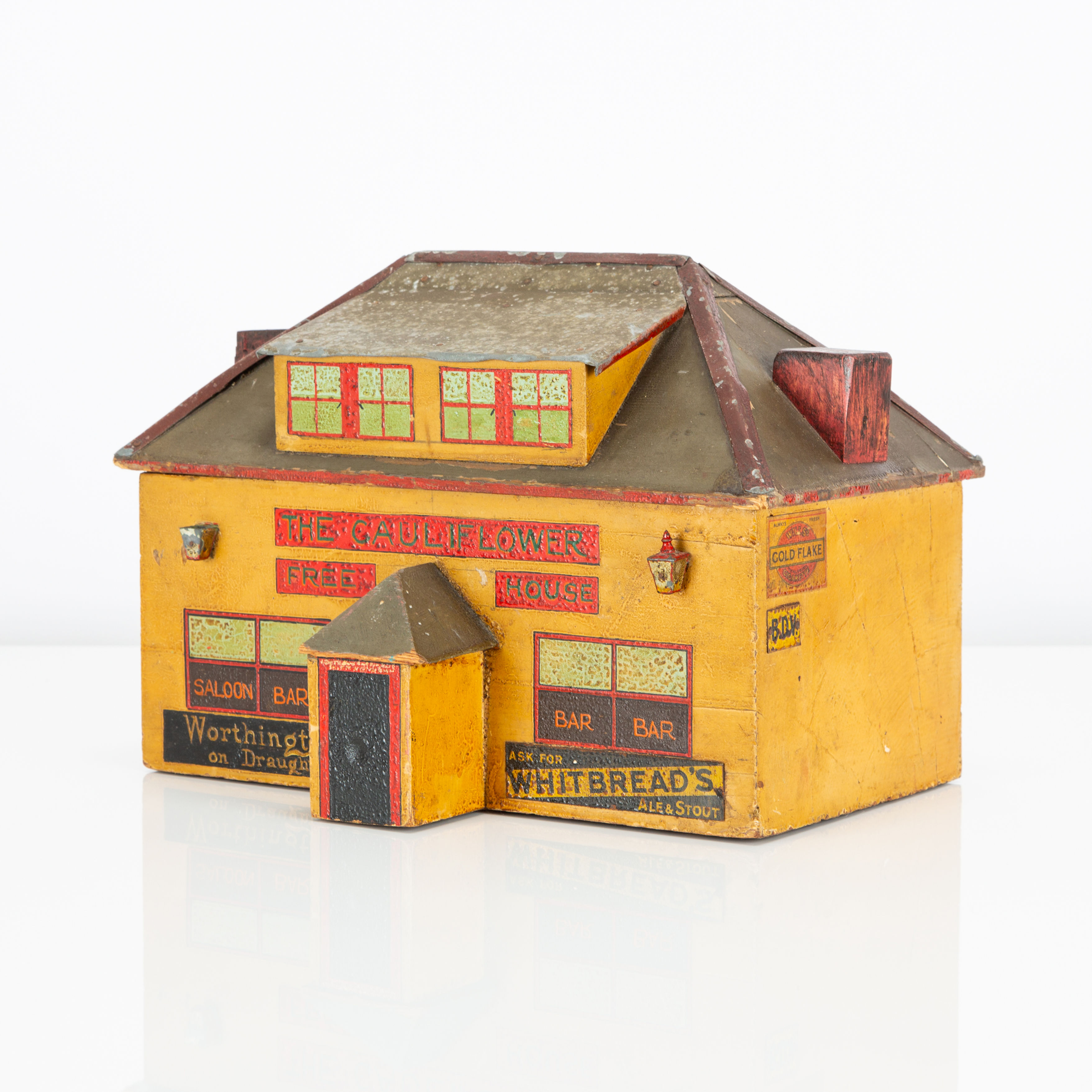 THE CAULIFLOWER FREE HOUSE - SCRATCH BUILT / FOLK ART PUB MODEL