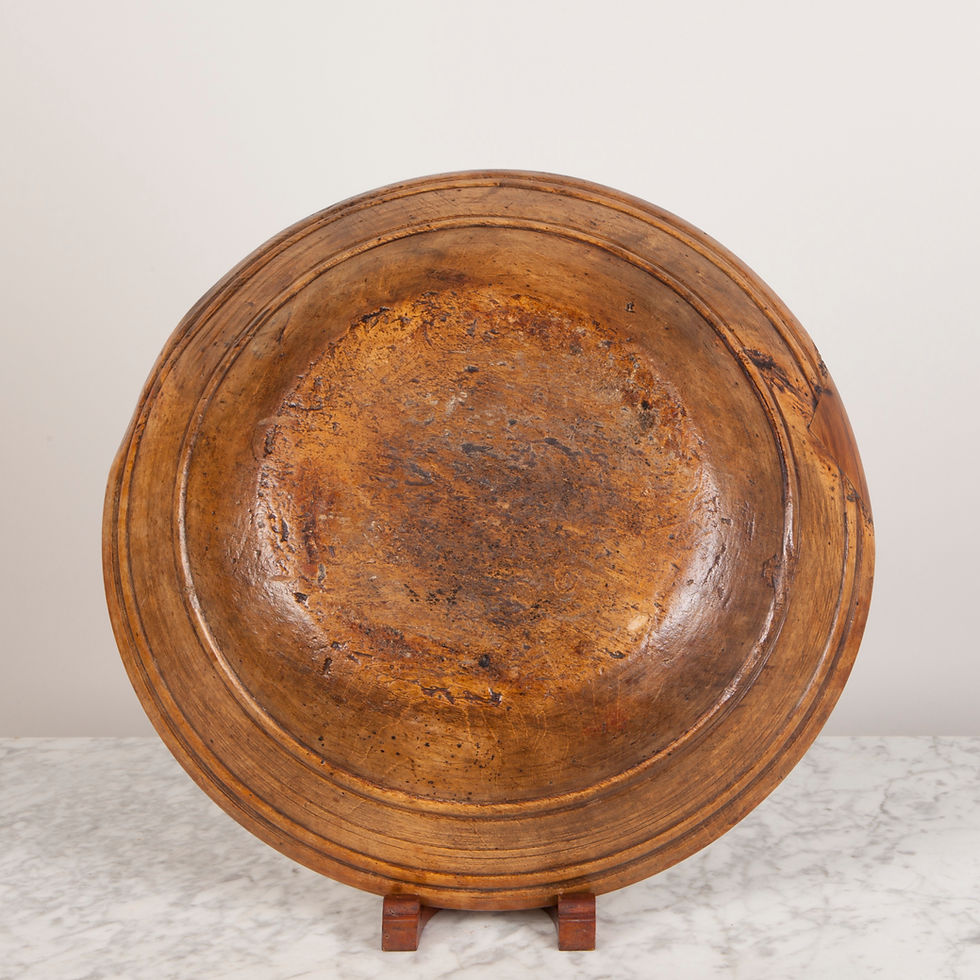 Thumbnail: ANTIQUE TURNED FRUIT WOOD BOWL