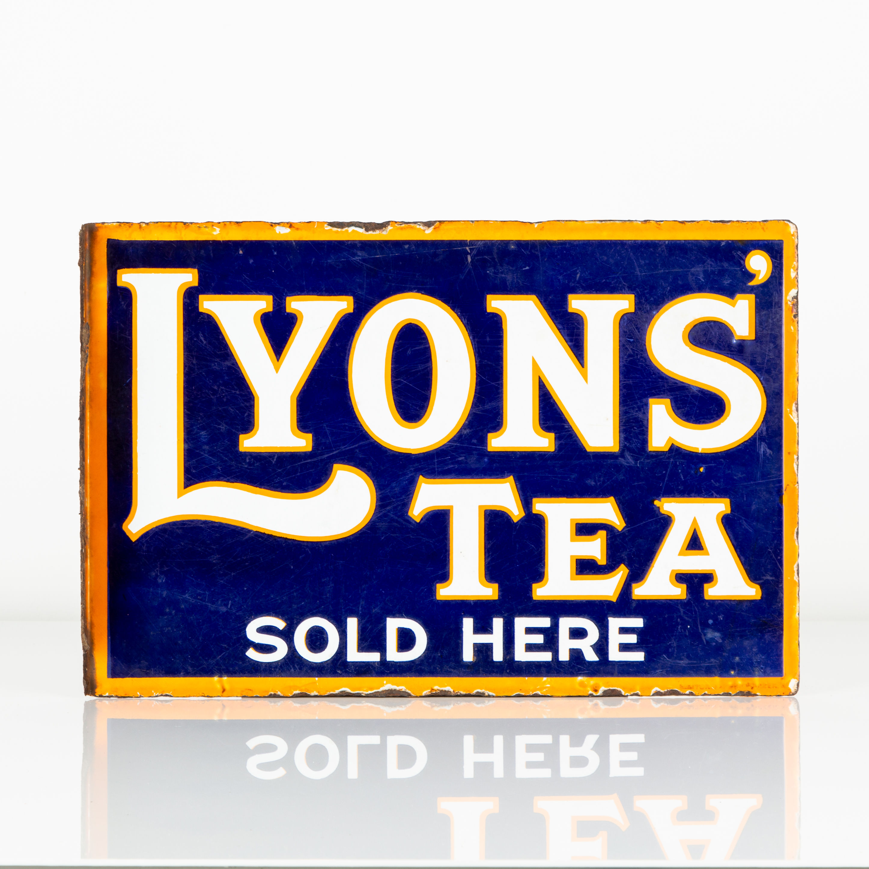 DOUBLE-SIDED LYONS' TEA ENAMEL FLANGE SIGN