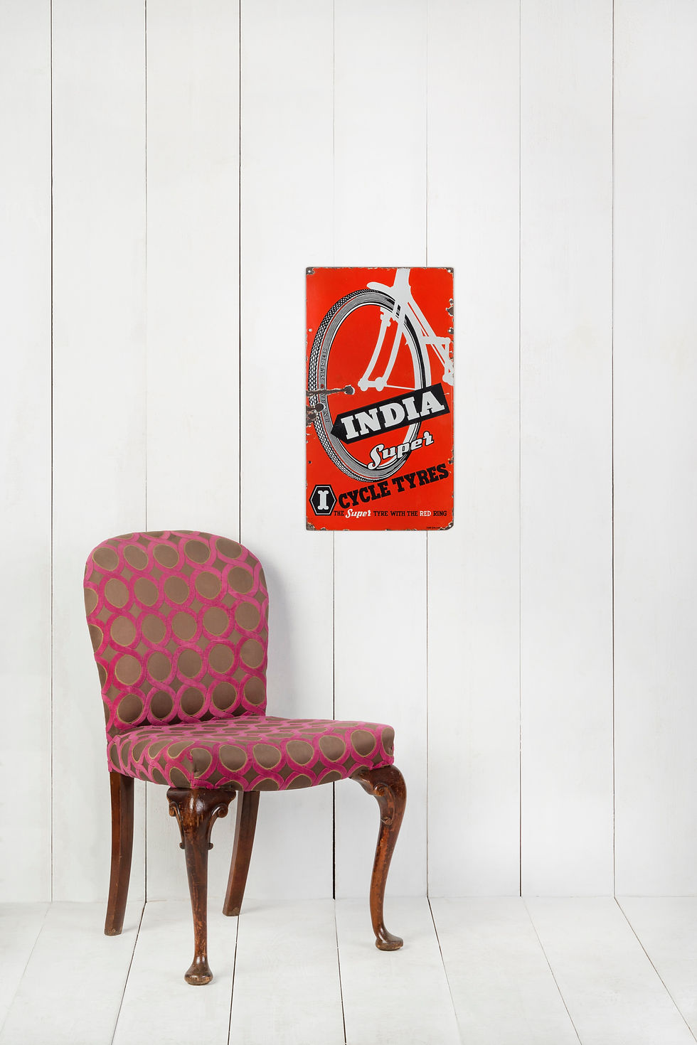 Thumbnail: INDIA SUPER BICYCLE TYRES ENAMEL SIGN