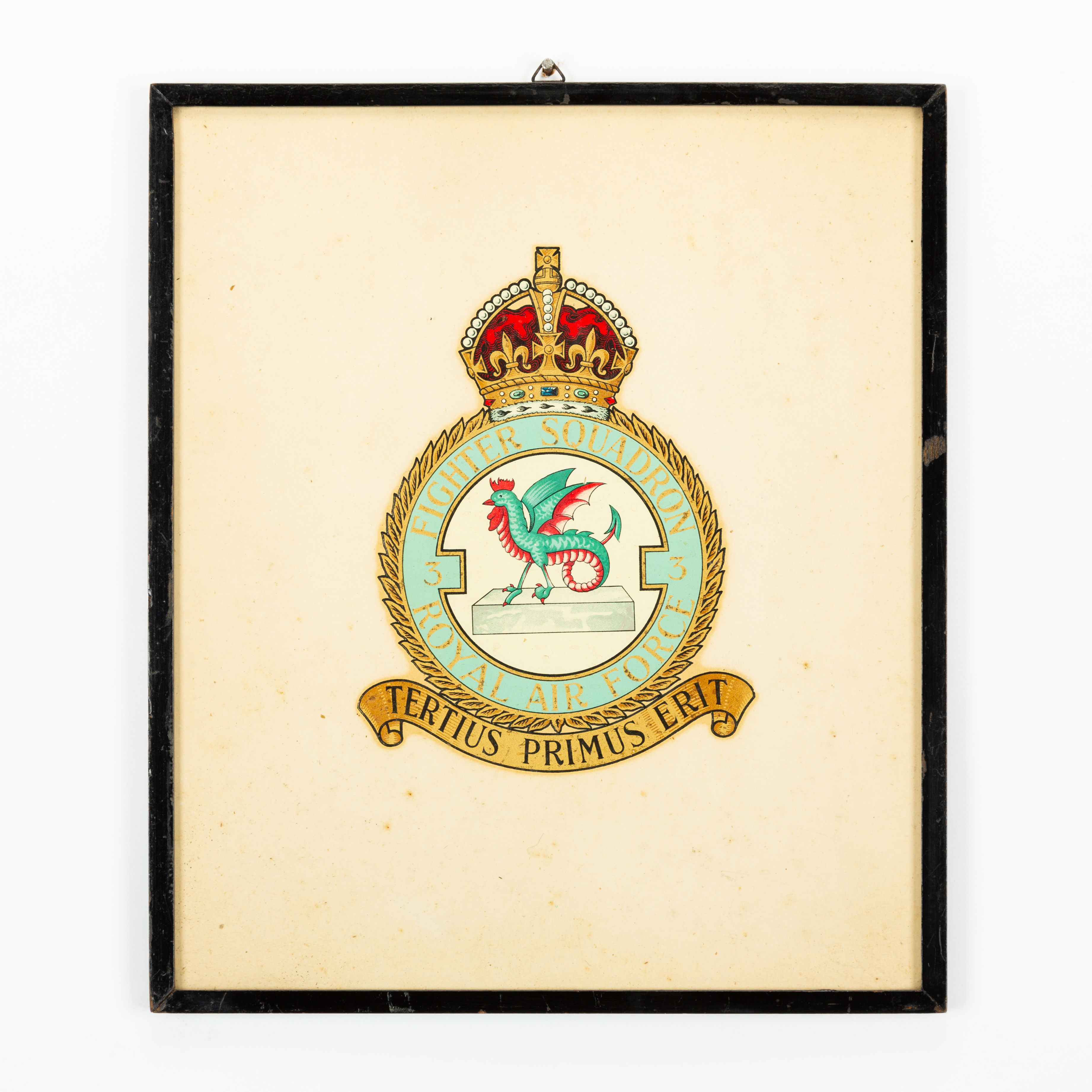 ROYAL AIR FORCE (RAF) NO.3 FIGHER SQUADRON CREST - TRANSFER ON PAPER