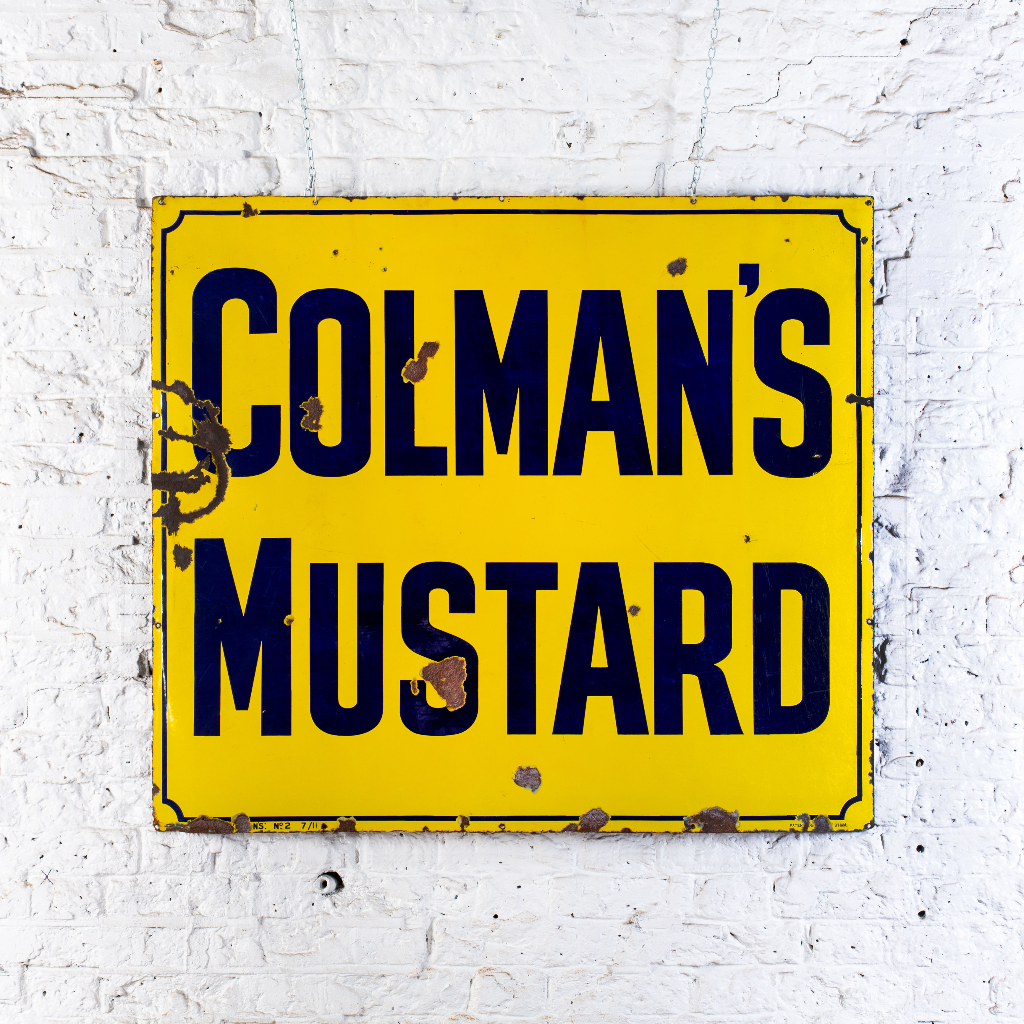 LARGE, VIBRANT COLMAN'S MUSTARD ENAMEL SIGN