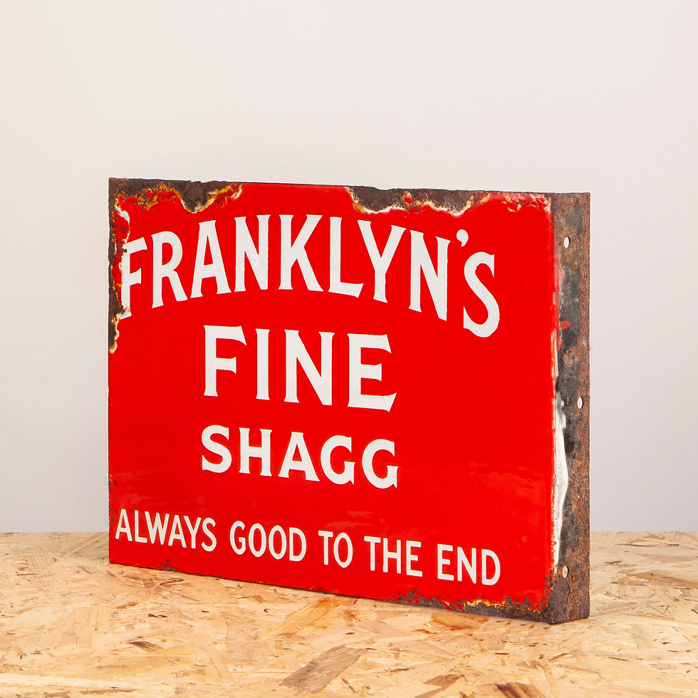 Thumbnail: VIBRANT FRANKLYN'S FINE SHAGG ENAMEL FLANGE SIGN
