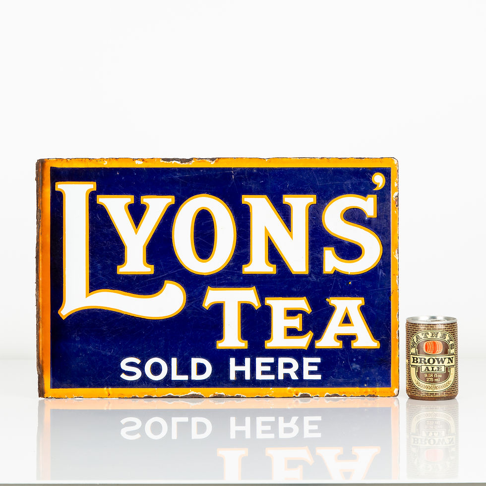 Thumbnail: DOUBLE-SIDED LYONS' TEA ENAMEL FLANGE SIGN