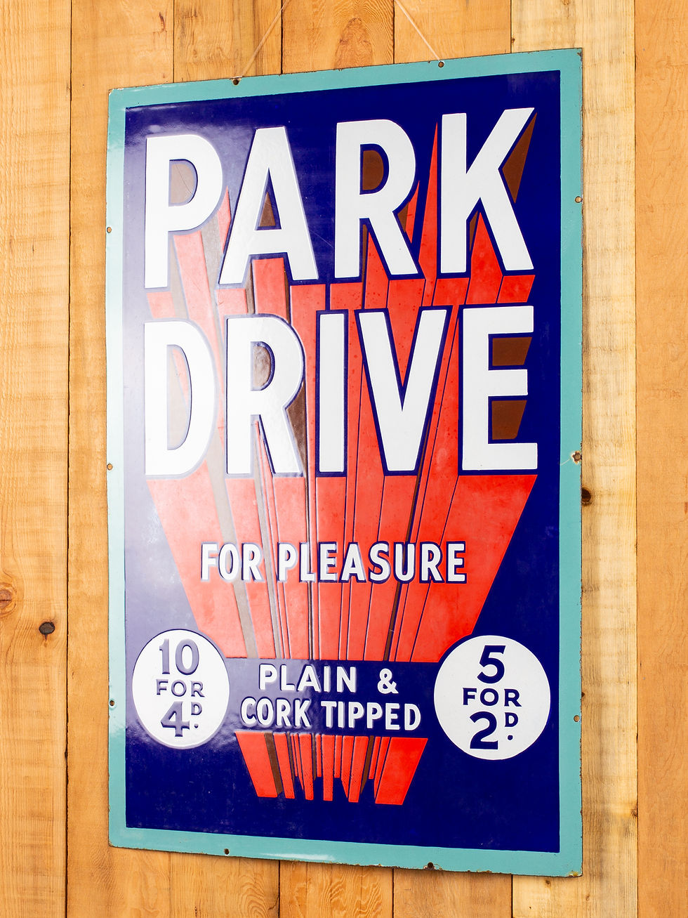 Thumbnail: PARK DRIVE CIGARETTES ENAMEL SIGN