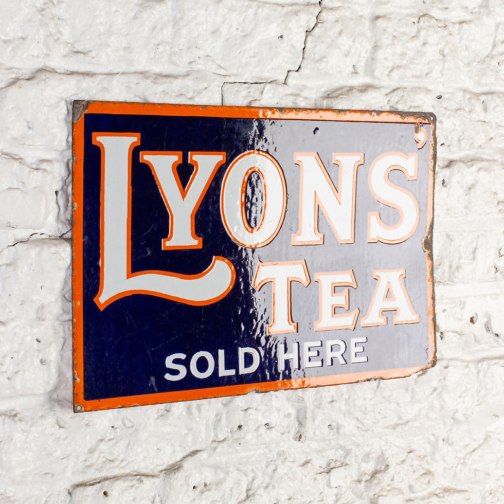 Thumbnail: A SMALL, VIBRANT LYONS' TEA ENAMEL SIGN