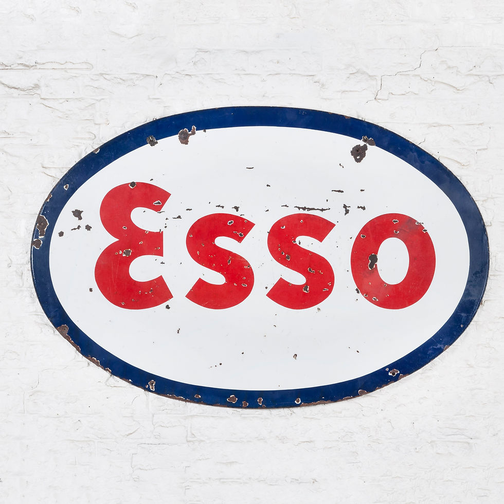 Thumbnail: A FANTASTIC, LARGE, OVAL ESSO ENAMEL SIGN