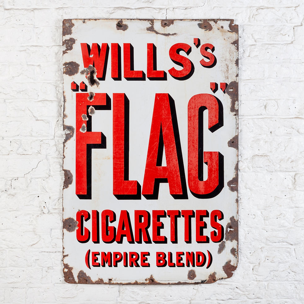 Thumbnail: A PAIR OF LARGE WILLS'S CIGARETTES ENAMEL SIGNS