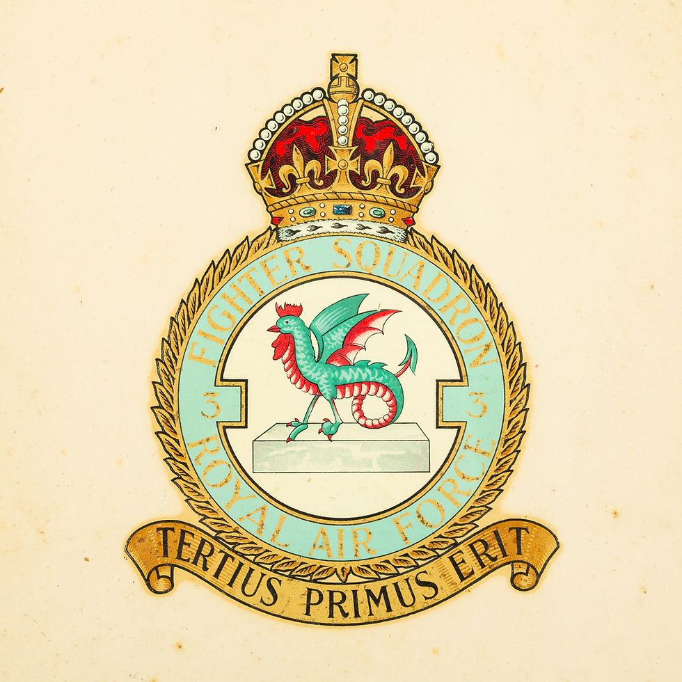 Thumbnail: ROYAL AIR FORCE (RAF) NO.3 FIGHER SQUADRON CREST - TRANSFER ON PAPER