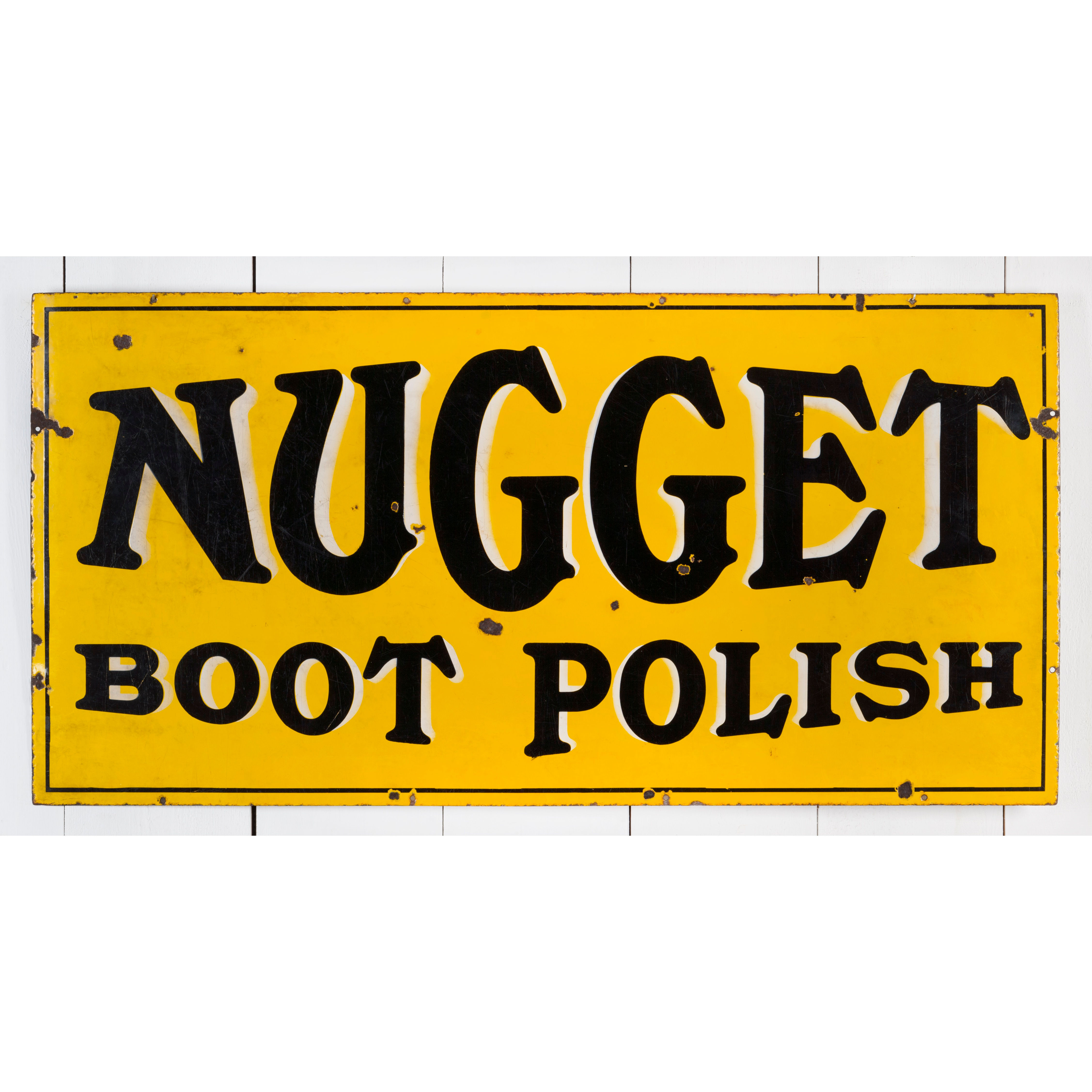 LOVELY, EARLY, NUGGET BOOT POLISH ENAMEL SIGN