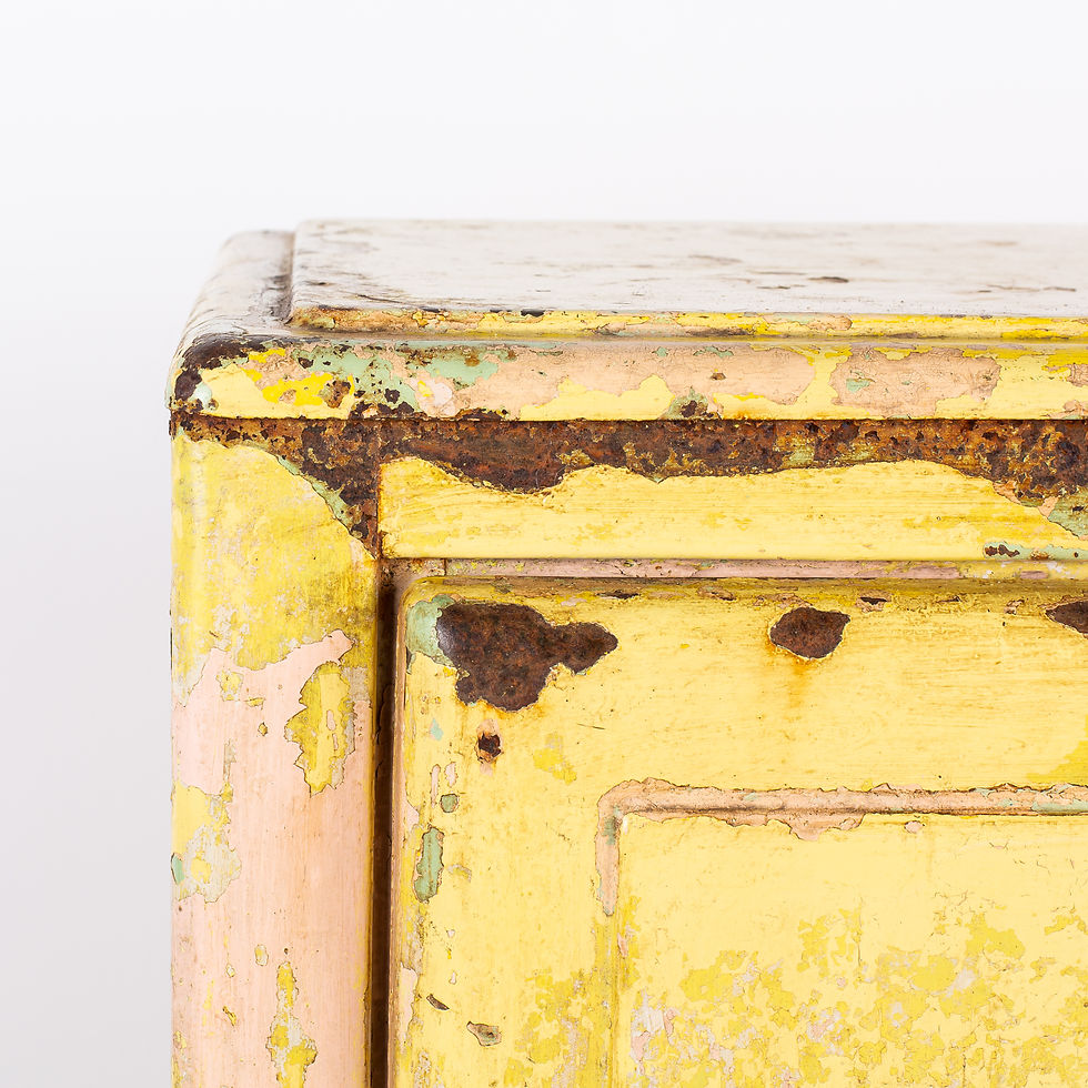 Thumbnail: MULTI-COLOURED, PAINTED METAL MEAT SAFE / SIDE CABINET