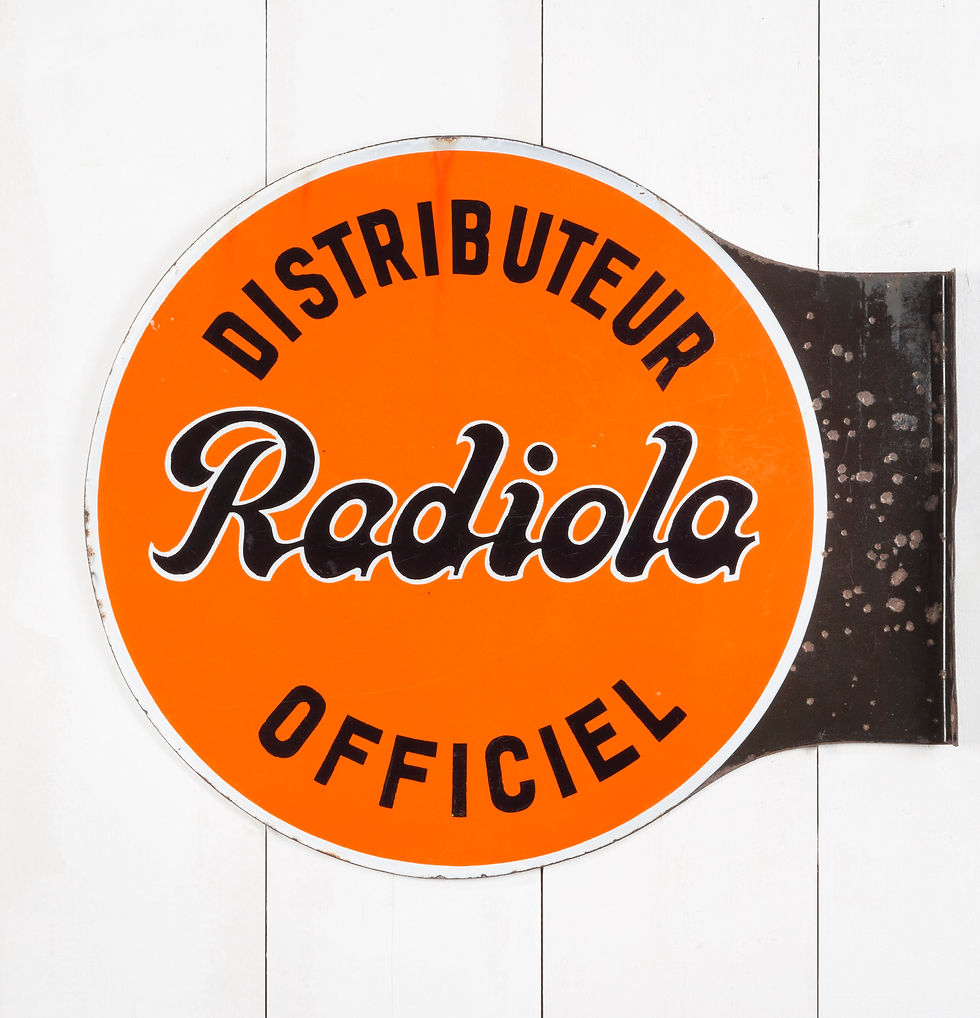 Thumbnail: VIBRANT, DOUBLE-SIDED RADIOLA ENAMEL SIGN