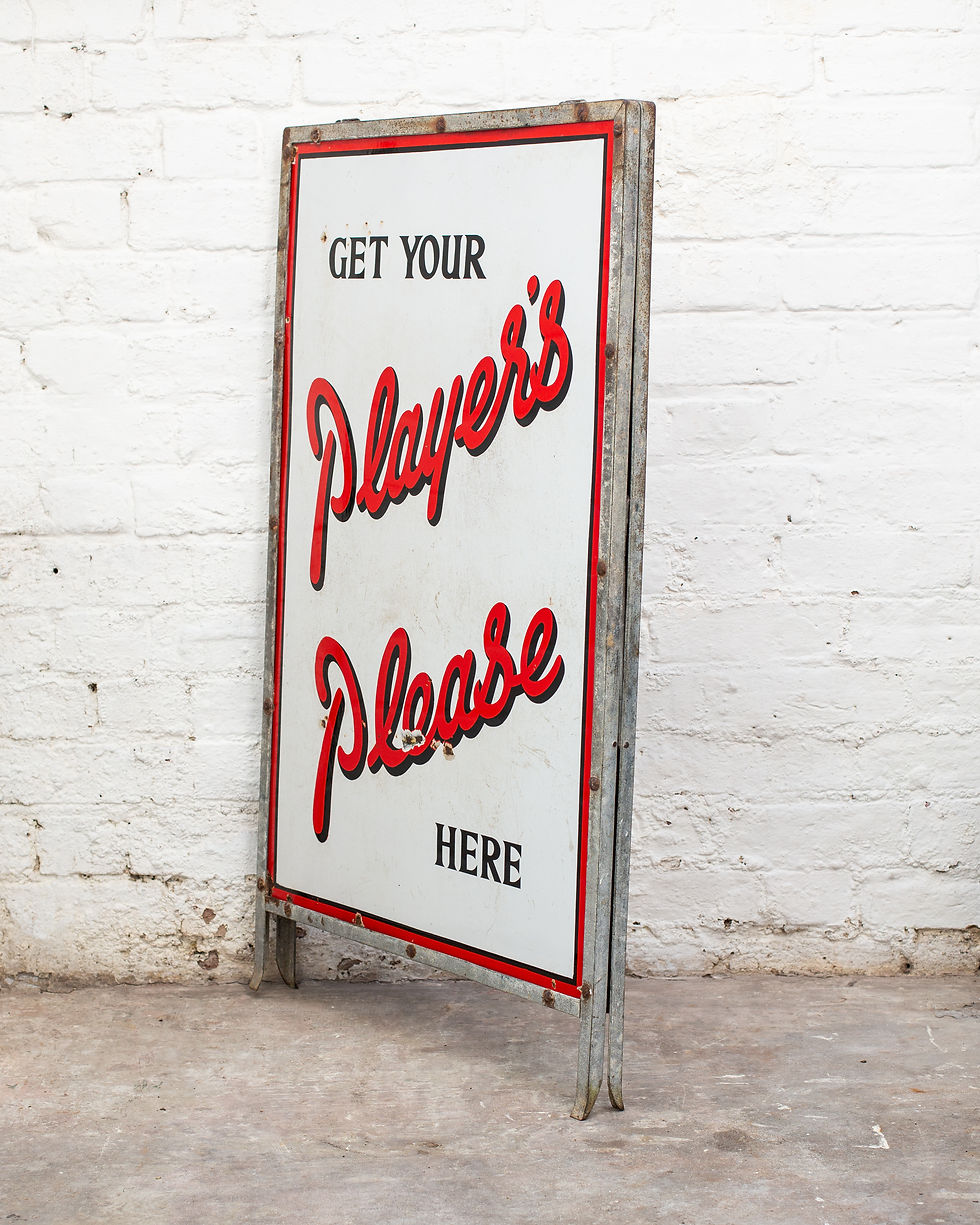 Thumbnail: PLAYER'S PLEASE, ENAMEL SIGNS IN ORIGINAL A-FRAME