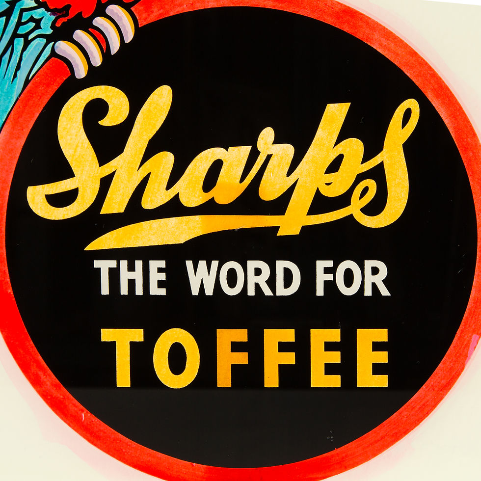 Thumbnail: SHARPS TOFFEE - PICTORIAL, REVERSE PRINTED + FOILED GLASS PANEL