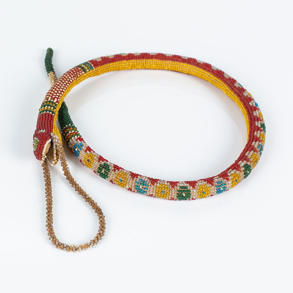 Thumbnail: TWO WW1-ERA TURKISH OTTOMAN PRISONER OF WAR BEADWORK SNAKES