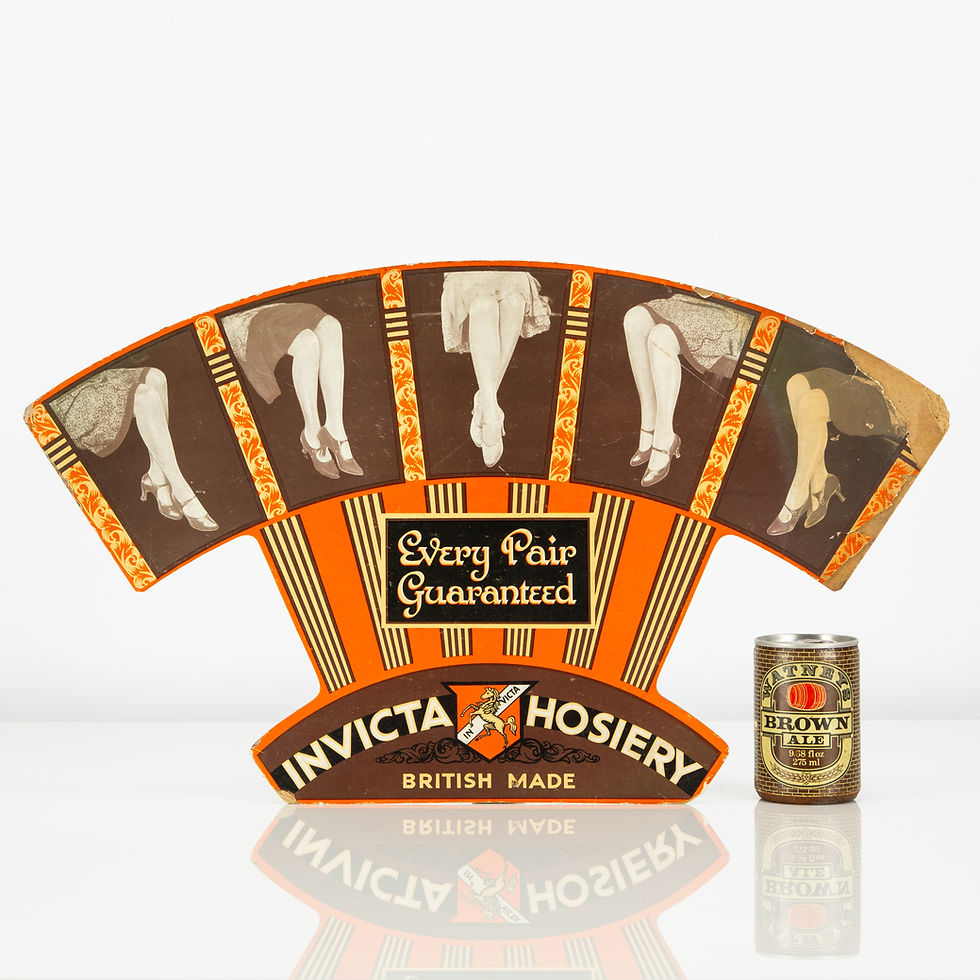 Thumbnail: INVICTA HOSIERY - ADVERTISING SHOWCARD / COUNTER SIGN