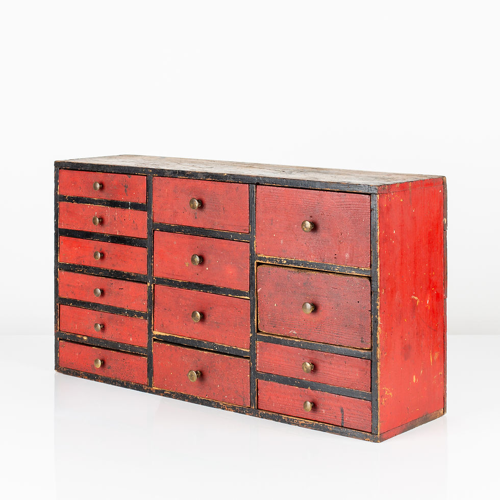 Thumbnail: FANTASTIC BANK OF WATCHMAKER'S DRAWERS