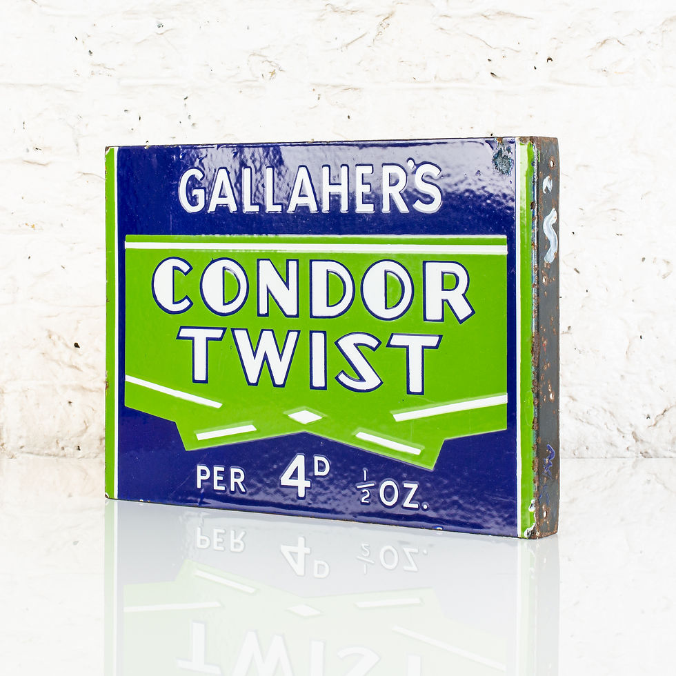 Thumbnail: PARK DRIVE / CONDOR TWIST CIGARETTES ENAMEL FLANGE SIGN