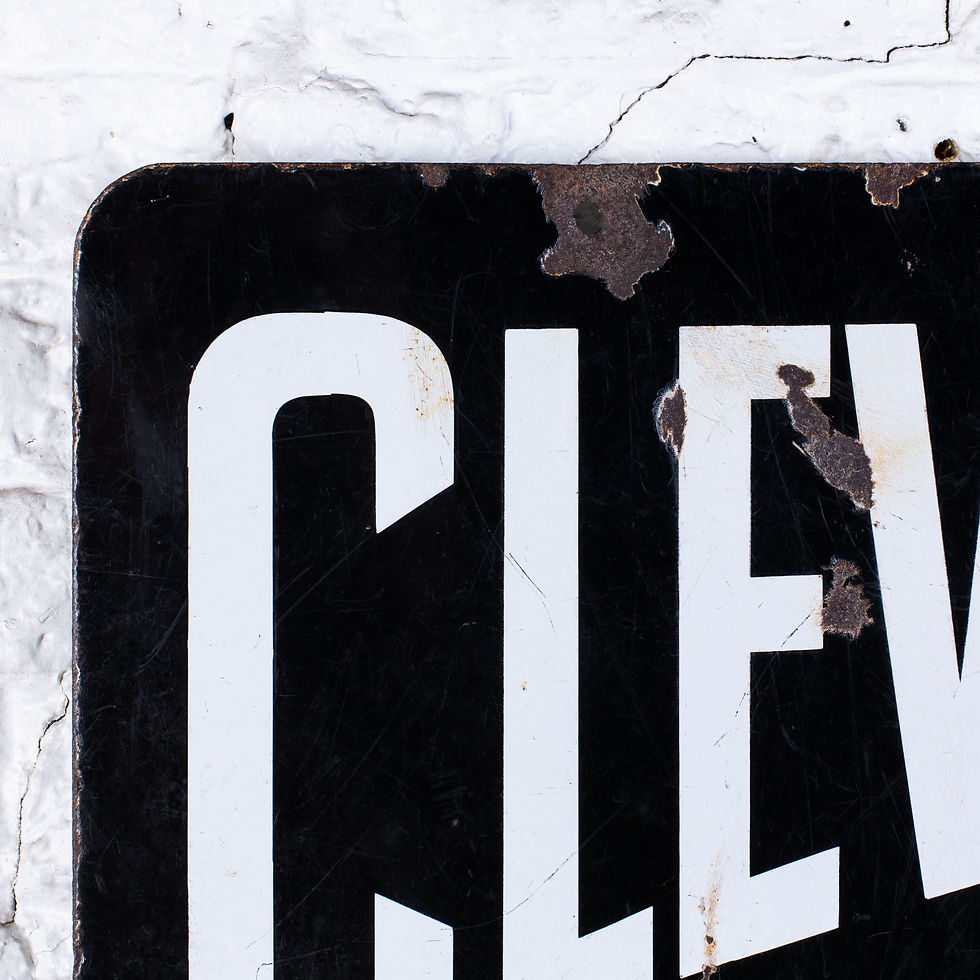 Thumbnail: CLEVELAND GUARANTEED (PETROL) DOUBLE-SIDED ENAMEL SIGN