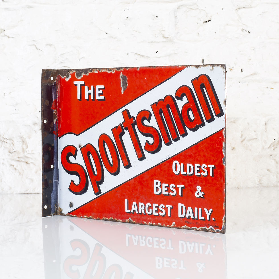Thumbnail: THE SPORTSMAN - DOUBLE-SIDED ENAMEL FLANGE SIGN