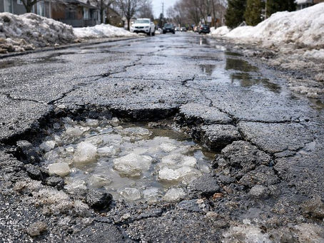 Cycle Gel Dégel sur l'asphalte à Sainte-Julie