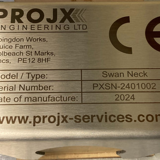 Folded stainless steel machine ID plate