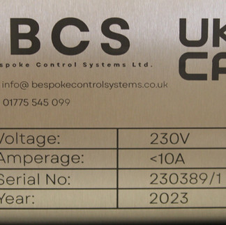 Data Plates for Electrical cabinets