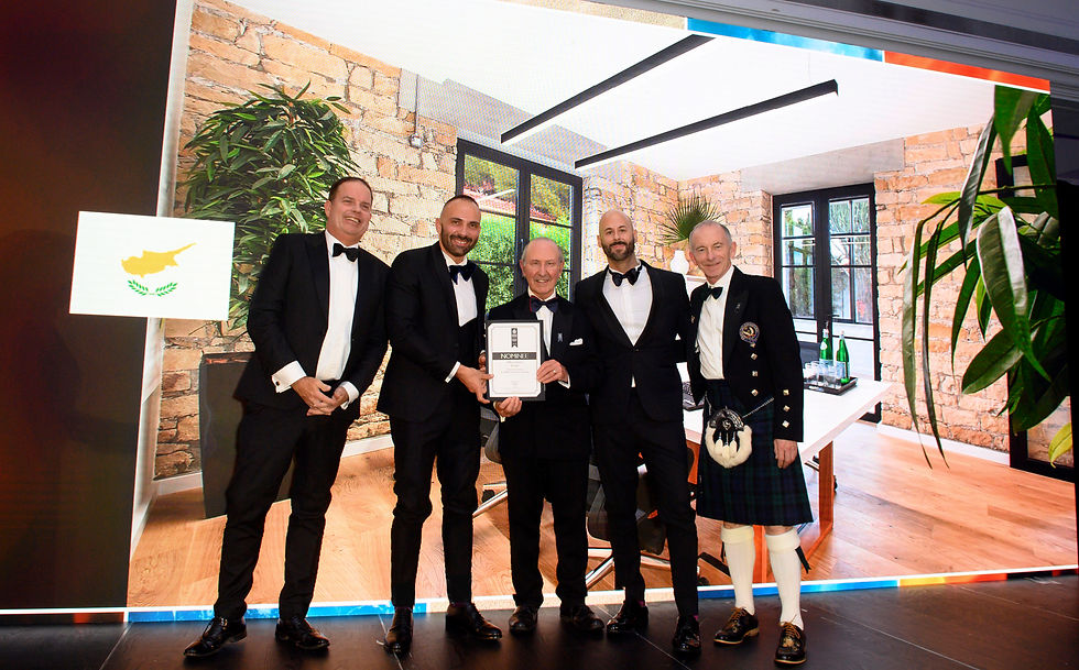 European Office Interior nomination presentation for No11 Archimidous at the 2025 Property Awards ceremony.
