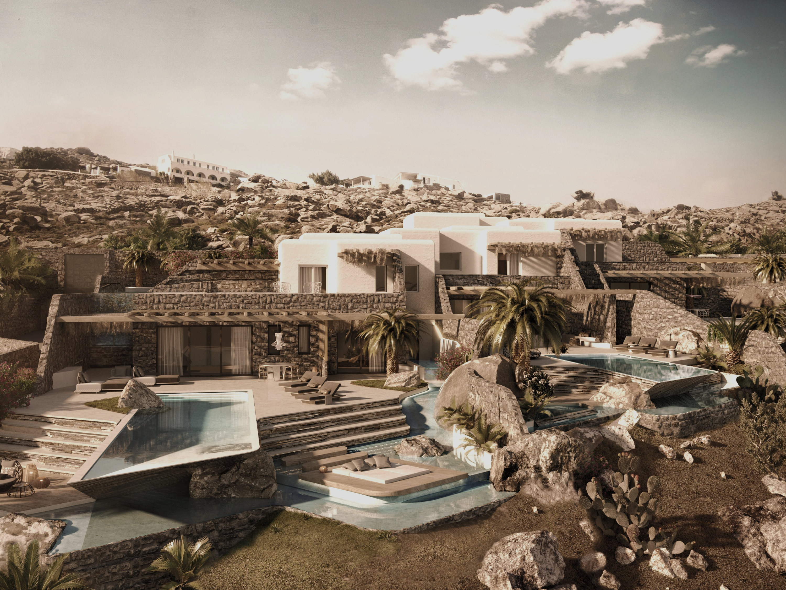 Jackie O' Villas luxury residences in Mykonos by MOIRE Architects