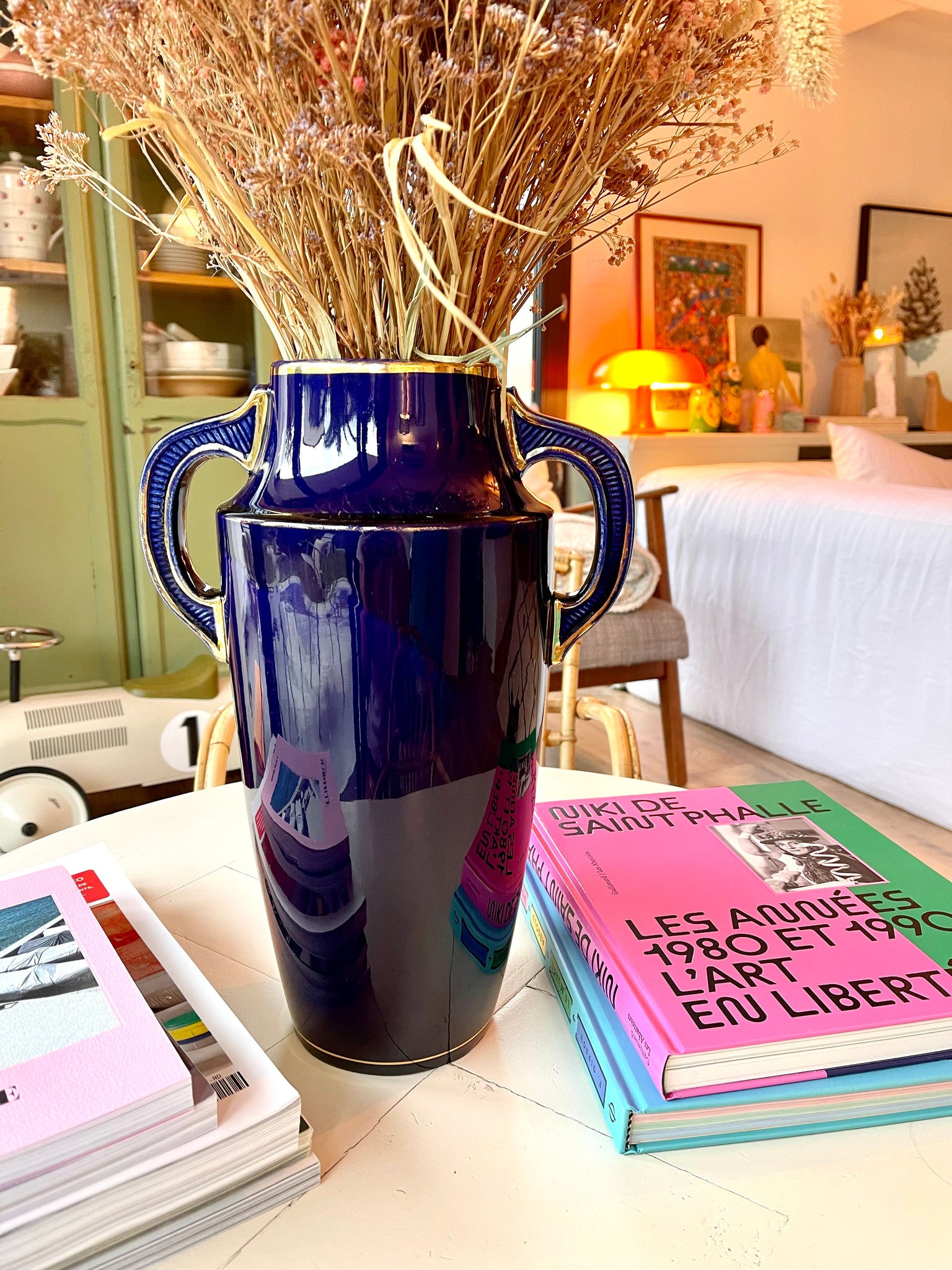 Grand vase bleu nuit