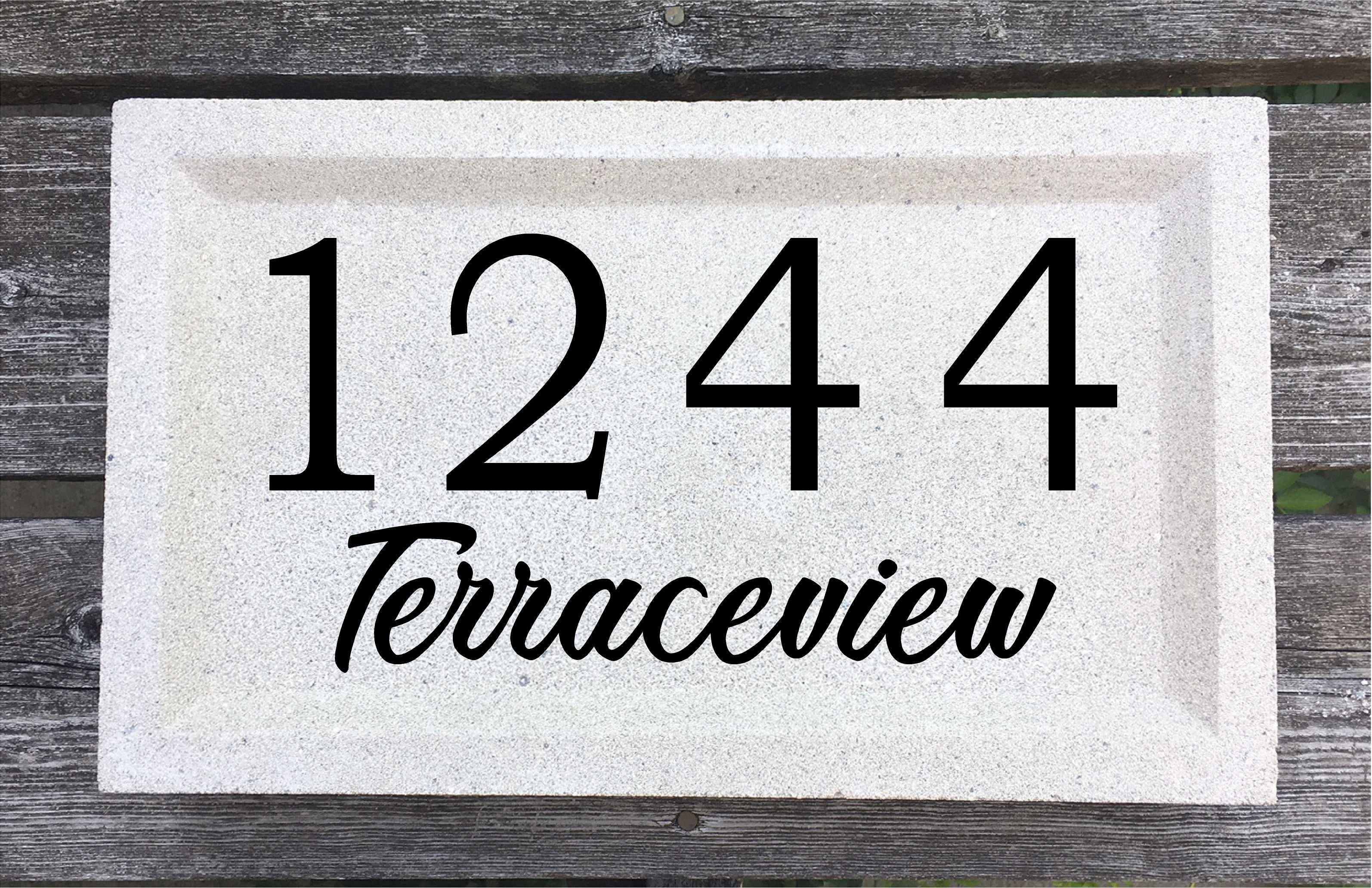 Recessed Edge 15 x 9 x 2 3/4 Bookman Font and Script Street Name