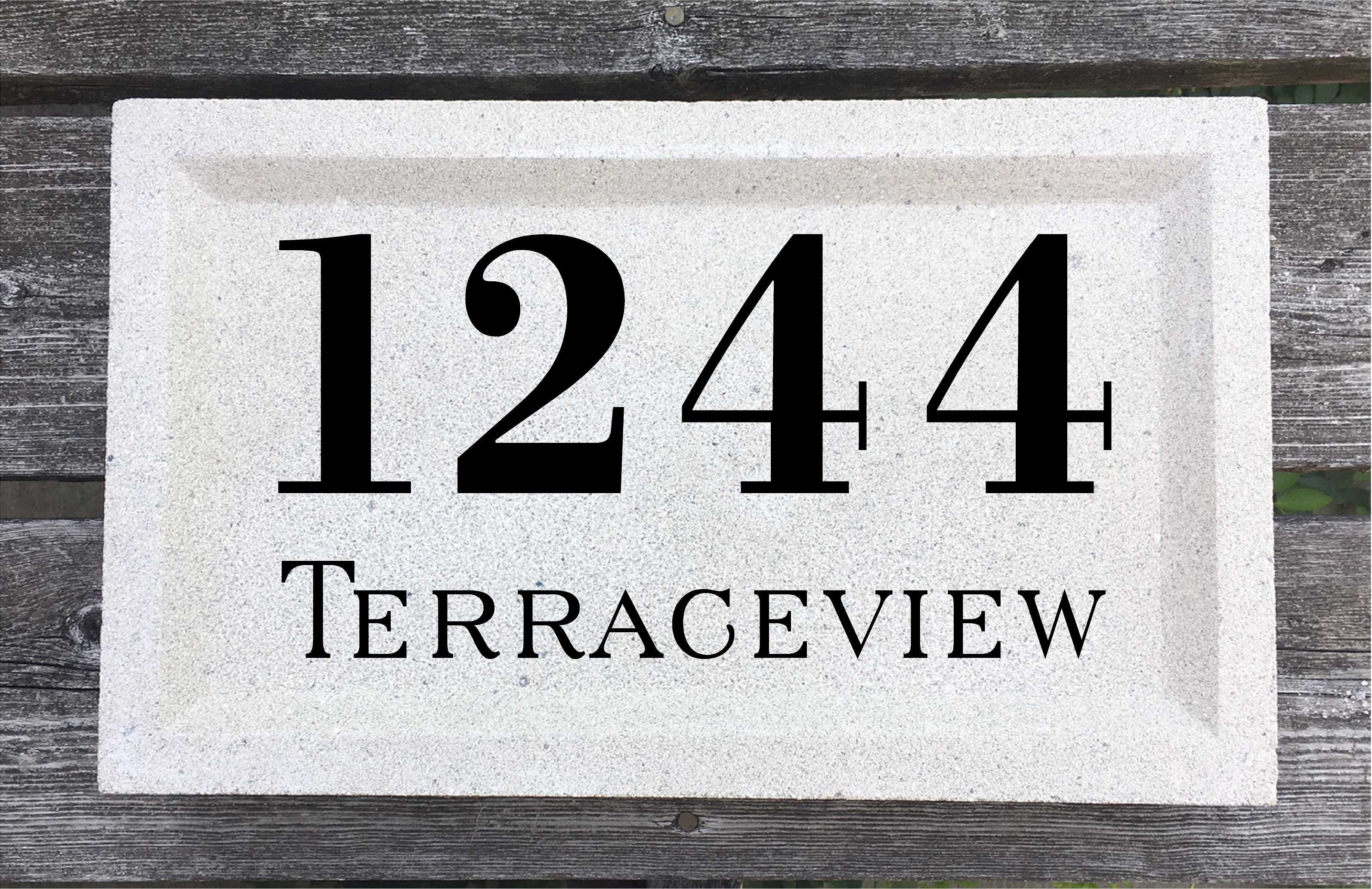 Recessed Edge 15 x 9 x 2 3/4 Bodoni Font and Serif Street Name