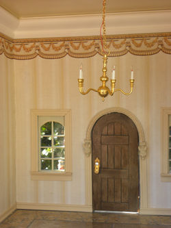 Interior Door and Chandelier