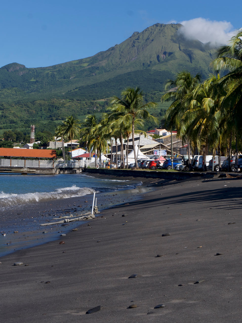 Saint Pierre with Mount Pelée in the background