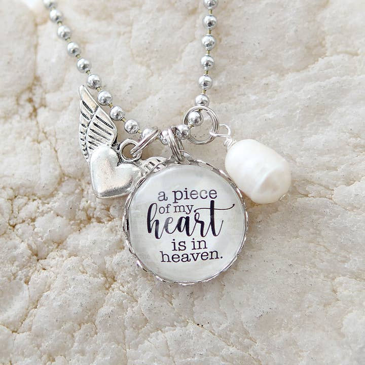 A Piece Of My Heart is in Heaven Necklace