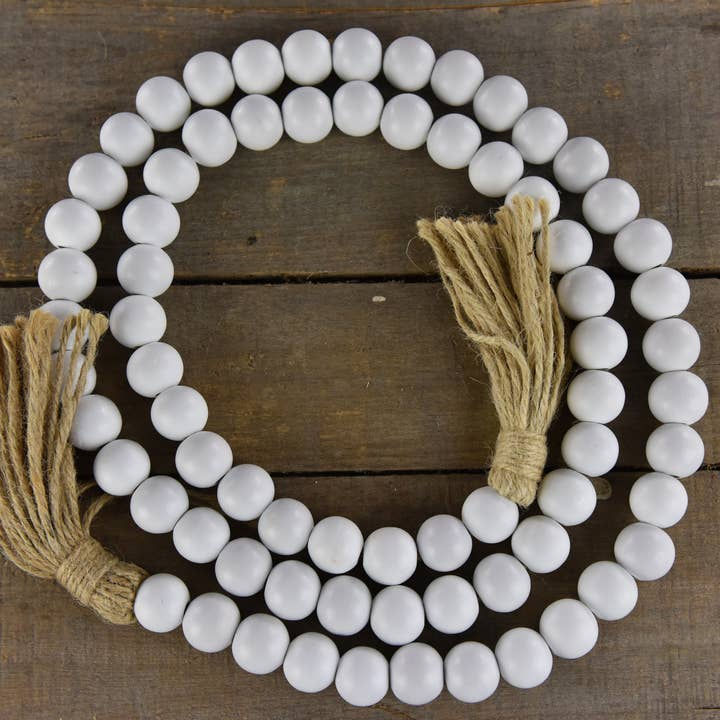 BEADED GARLAND-WHITE