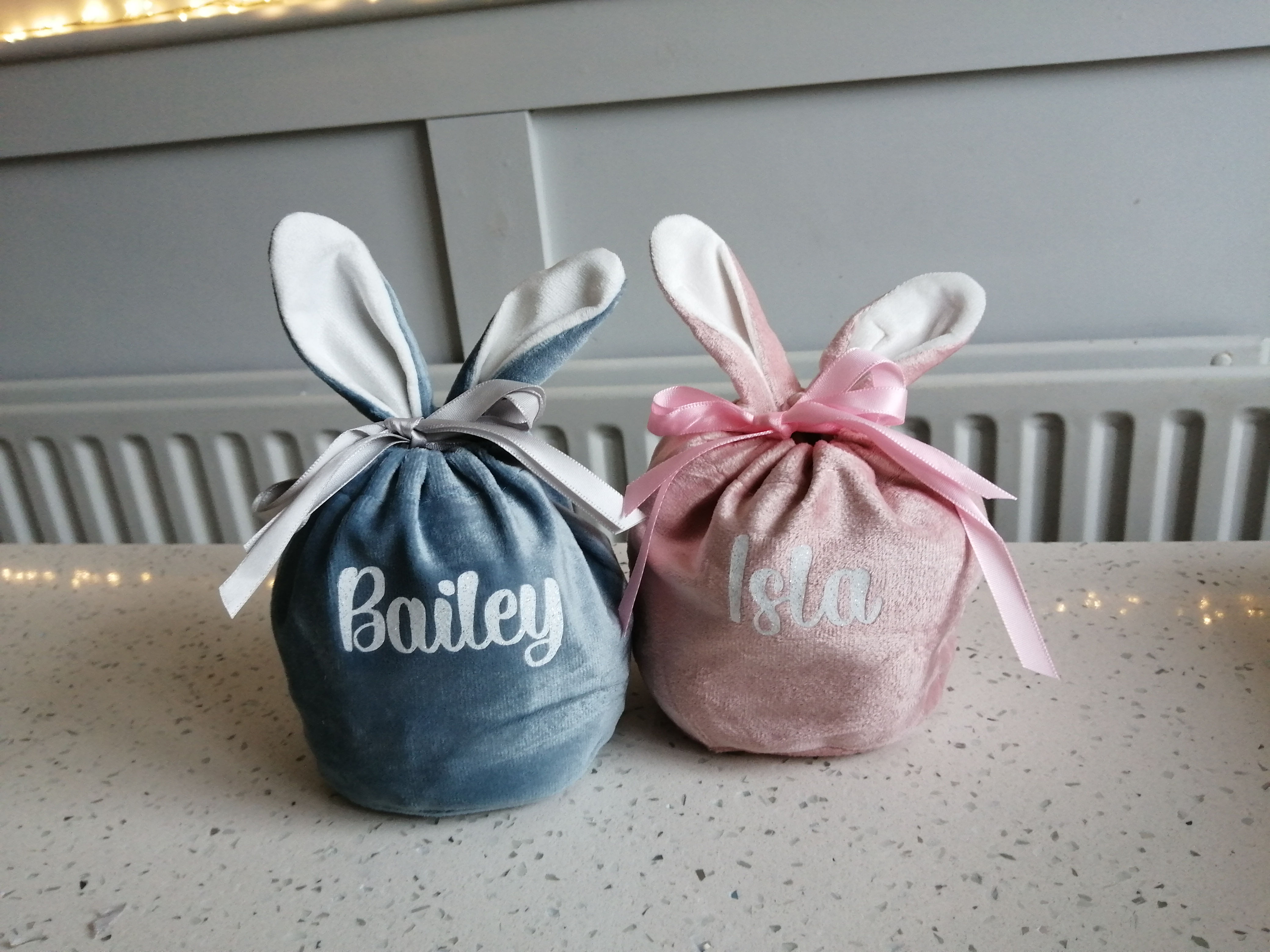 Personalised Easter Bunny Ear Velvet Mini Bag