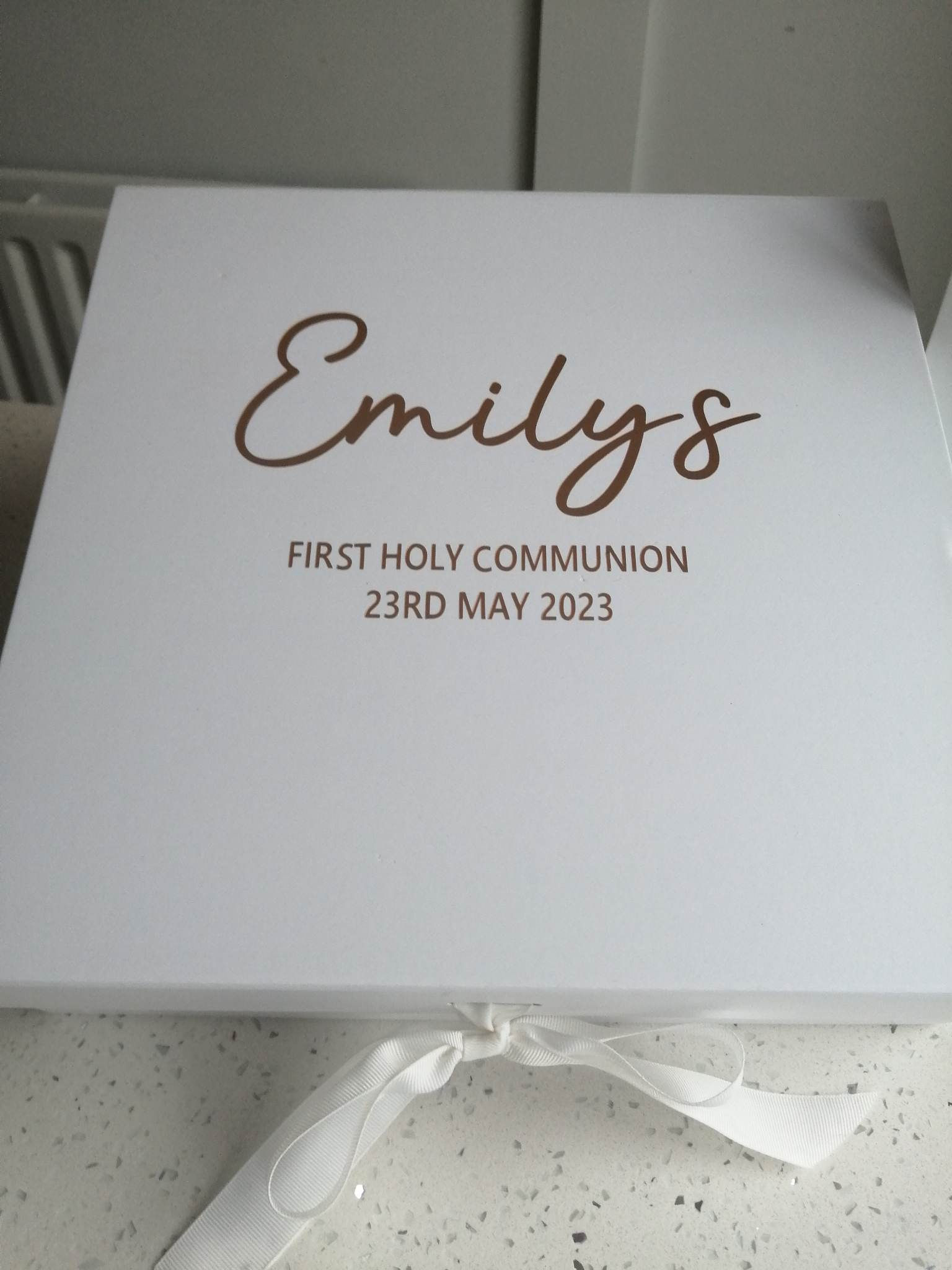 LUXE Large Personalised First Holy Communion Keepsake Box 30x30cm
