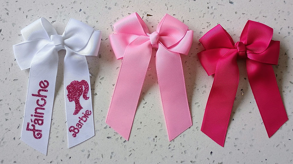Thumbnail: Personalised Doll 4" Girls Hair Bows - Crocodile Clip