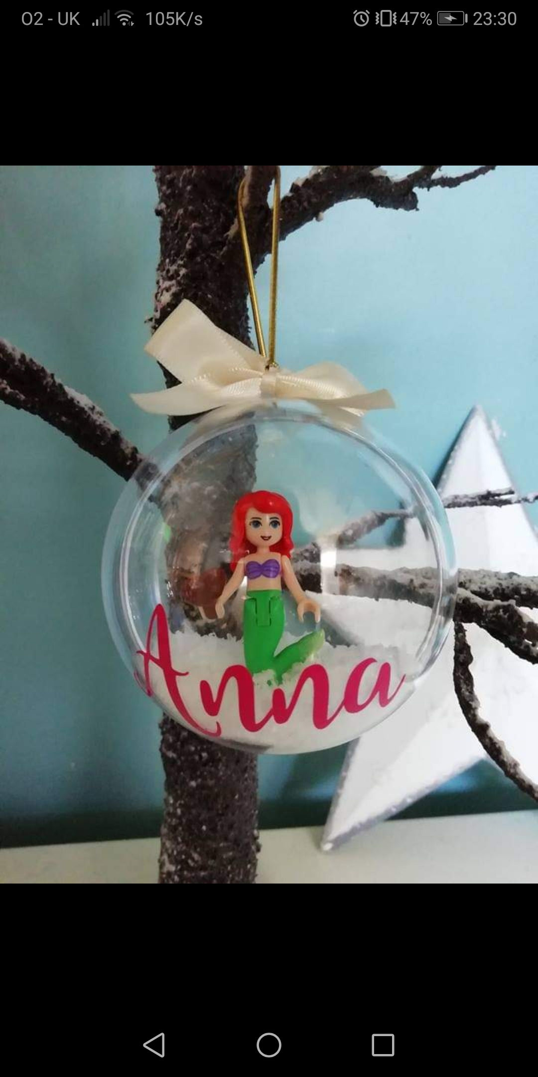  Personalised Lego-inspired Princess Christmas Tree Baubles 