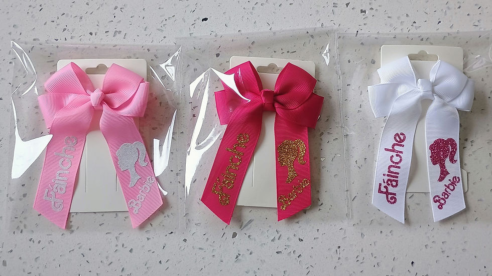 Thumbnail: Personalised Doll 4" Girls Hair Bows - Crocodile Clip