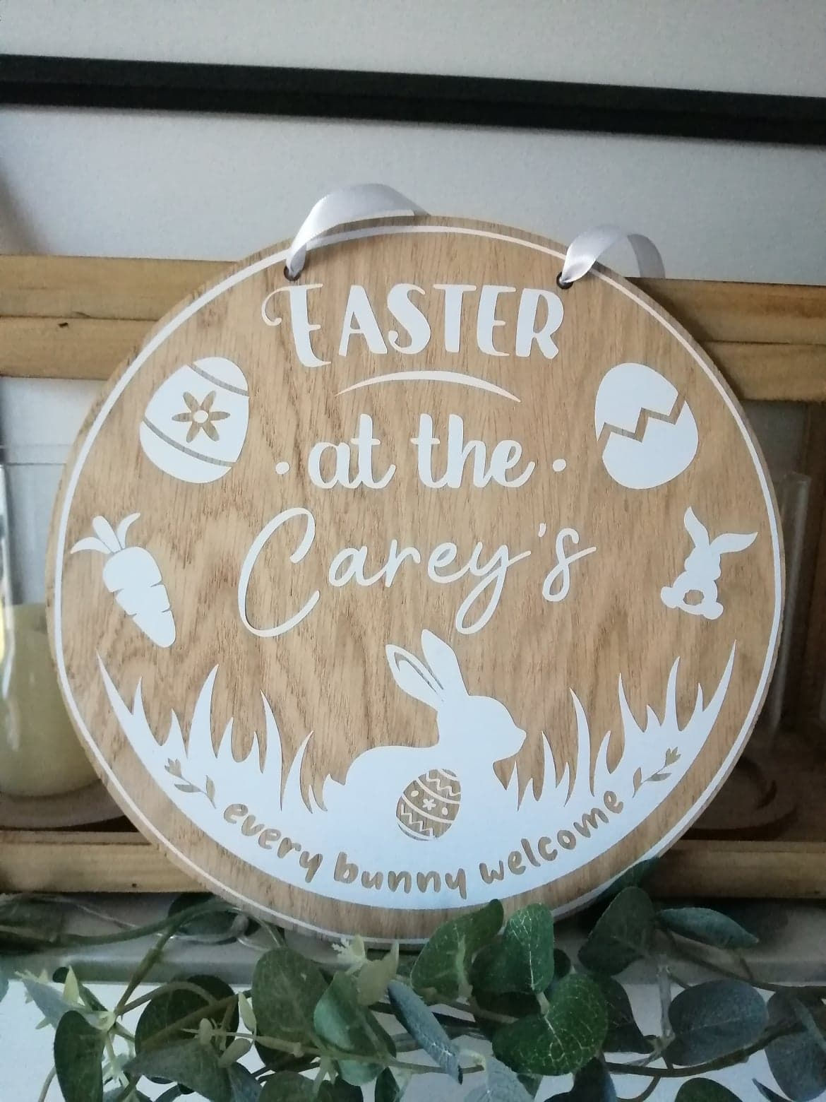 ✨ Personalised Large Family Easter Decoration 25cm Hanging Sign Plaque