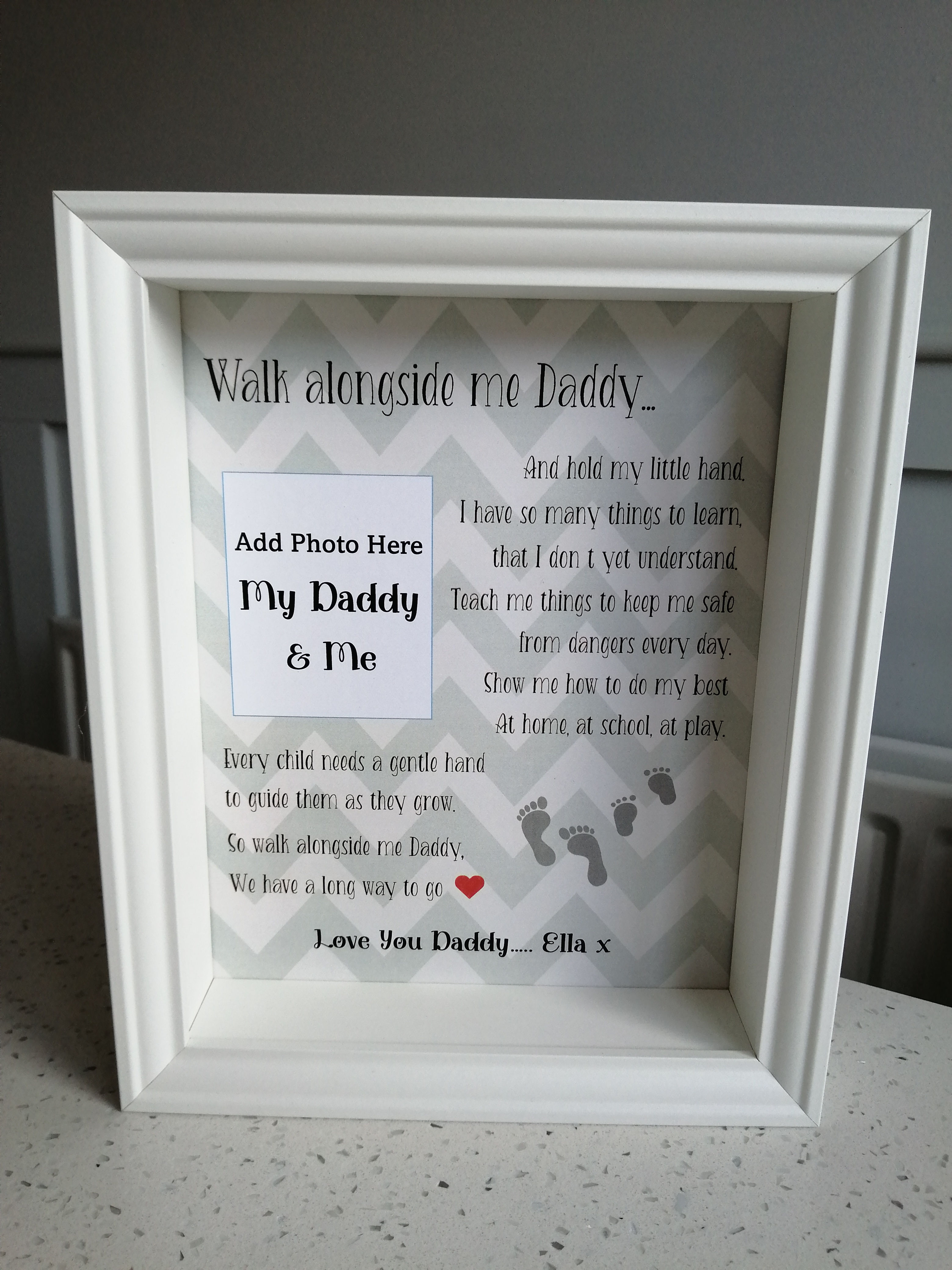 Personalised Walk Alongside Me Daddy Box Gift Frame